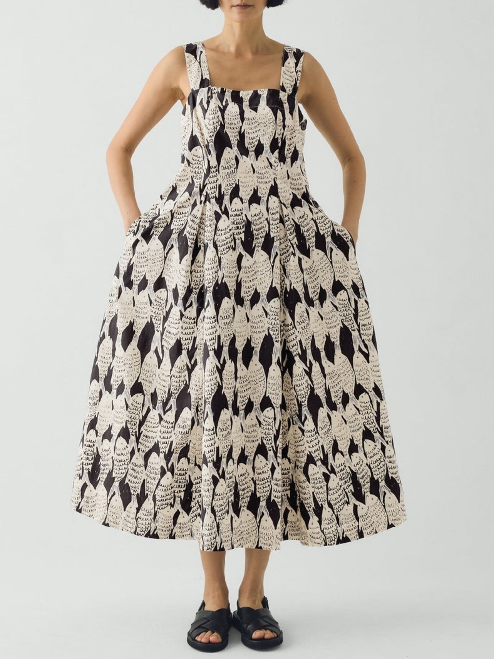 Toast Market Fish Cotton Poplin Printed Dress - Picture 3 of 4